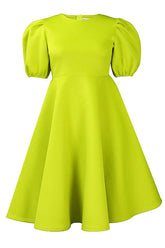 Vestido midi verde elegante de corte A